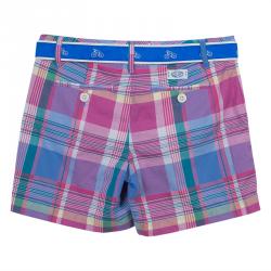 Pre Owned Ralph Lauren Multicolor Checked Belted Bermuda Shorts 8 Yrs