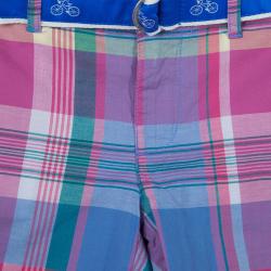 Pre Owned Ralph Lauren Multicolor Checked Belted Bermuda Shorts 8 Yrs