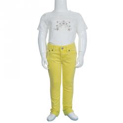 Pre Owned Ralph Lauren Yellow Denim Bowery Skinny Jeans 3 Yrs