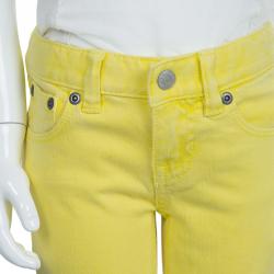 Pre Owned Ralph Lauren Yellow Denim Bowery Skinny Jeans 3 Yrs