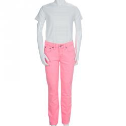 مملوكة مسبقًا بنطلون جينز سكيني رالف لورين باوري وردي مشع 10 سنوات