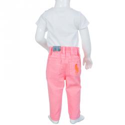Pre Owned Ralph Lauren Neon Pink Denim Bowery Skinny Jeans 12 Months