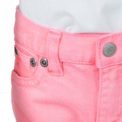 Pre Owned Ralph Lauren Neon Pink Denim Bowery Skinny Jeans 12 Months