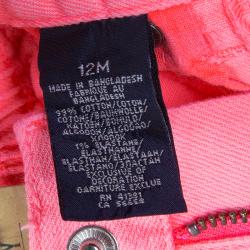 Pre Owned Ralph Lauren Neon Pink Denim Bowery Skinny Jeans 12 Months