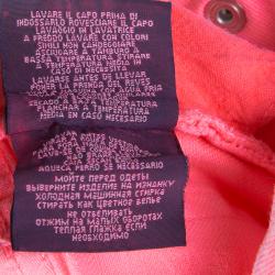 Pre Owned Ralph Lauren Neon Pink Denim Bowery Skinny Jeans 12 Months