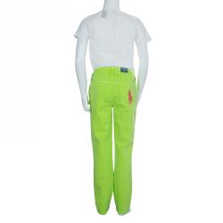 Pre Owned بنطلون جينز سكيني رالف لورين باوري أخضر نيون 12 سنة