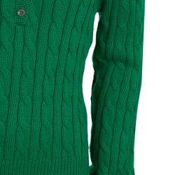 Pre Owned سويتر رالف لورين وتريكو سويدي بنمط شريطي أخضر 8/10 سنوات