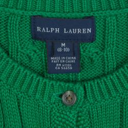 Pre Owned سويتر رالف لورين وتريكو سويدي بنمط شريط ي أخضر 8/10 سنوات