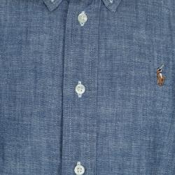 Pre Owned Ralph Lauren Indigo Chambray Long Sleeve Button-Down Shirt 4 Yrs