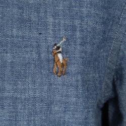 Pre Owned Ralph Lauren Indigo Chambray Long Sleeve Button-Down Shirt 4 Yrs
