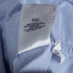 Pre Owned قميص رالف لورين أزرق مطرز بالشعار سنتين
