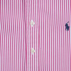 Pre Owned Ralph Lauren Red and White Striped Long Sleeve Buttondown Cotton Shirt 8 Yrs