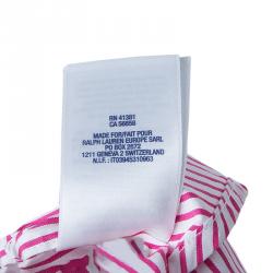 Pre Owned Ralph Lauren Red and White Striped Long Sleeve Buttondown Cotton Shirt 8 Yrs