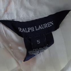 Pre Owned Ralph Lauren White Pintucked Lace Trim Ruffle Detail Long Sleeve Blouse 5 Yrs