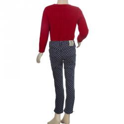 Pre Owned Ralph Lauren Blue Printed Denim Cropped Skinny Jeans 6 Yrs