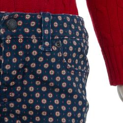 Pre Owned Ralph Lauren Blue Printed Denim Cropped Skinny Jeans 6 Yrs