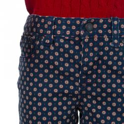 Pre Owned Ralph Lauren Blue Printed Denim Cropped Skinny Jeans 6 Yrs