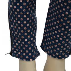 Pre Owned Ralph Lauren Blue Printed Denim Cropped Skinny Jeans 6 Yrs