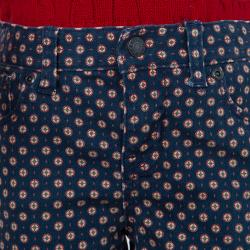 Pre Owned Ralph Lauren Blue Printed Denim Cropped Skinny Jeans 6 Yrs