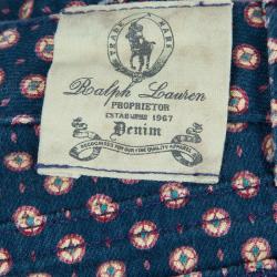Pre Owned Ralph Lauren Blue Printed Denim Cropped Skinny Jeans 6 Yrs