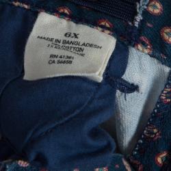 Pre Owned Ralph Lauren Blue Printed Denim Cropped Skinny Jeans 6 Yrs