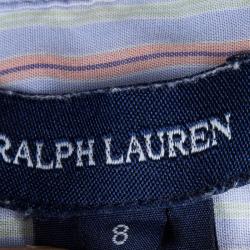 Pre Owned توب رالف لورين قطن مخطط بلا أكمام 8 سنوات
