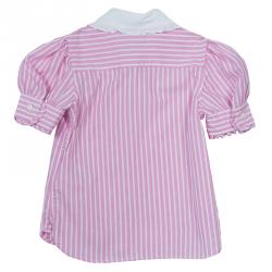Pre Owned Ralph Lauren Pink Striped Puffed Sleeve Buttondown Shirt 3 Yrs