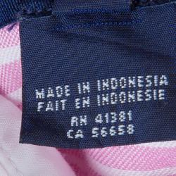 Pre Owned Ralph Lauren Pink Striped Puffed Sleeve Buttondown Shirt 3 Yrs