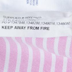 Pre Owned Ralph Lauren Pink Striped Puffed Sleeve Buttondown Shirt 3 Yrs