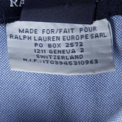 Pre Owned Ralph Lauren Blue Ruffle Detail Buttondown Cotton Dress 14 Yrs