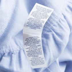 Pre Owned Ralph Lauren Blue Ruffle Detail Buttondown Cotton Dress 14 Yrs