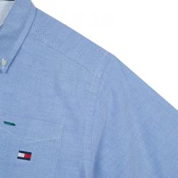 Pre Owned Tommy Hilfiger Blue Long Sleeve Buttondown Cotton Shirt 7 Yrs