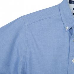 Pre Owned Tommy Hilfiger Blue Long Sleeve Buttondown Cotton Shirt 7 Yrs