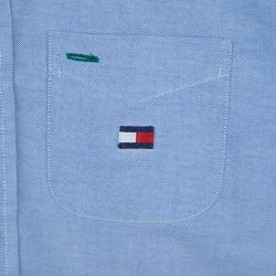 Pre Owned Tommy Hilfiger Blue Long Sleeve Buttondown Cotton Shirt 7 Yrs