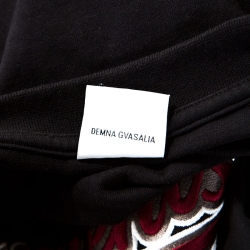 Vetements Black Washed Out Cotton Oversized Embroidered T-Shirt XS