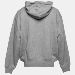 Pre Owned Acne Studios Grey Cotton Front Zip Hoodie L