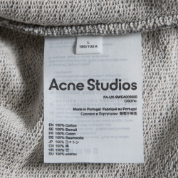 Pre Owned Acne Studios Grey Cotton Front Zip Hoodie L