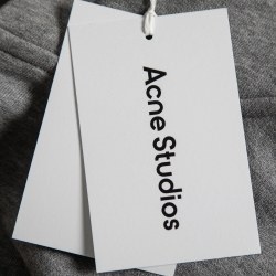 Pre Owned Acne Studios Grey Cotton Front Zip Hoodie L