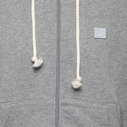 Pre Owned Acne Studios Grey Cotton Front Zip Hoodie L
