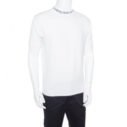 Pre Owned Acne Studios Off White Stretch Jersey Ribbed Neck Navid T-Shirt S