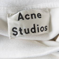 Pre Owned Acne Studios Off White Stretch Jersey Ribbed Neck Navid T-Shirt S