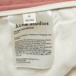 Pre Owned Acne Studios Pink Cotton Pleated Trousers M