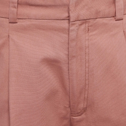 Pre Owned Acne Studios Pink Cotton Pleated Trousers M
