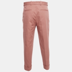 Pre Owned Acne Studios Pink Cotton Pleated Trousers M