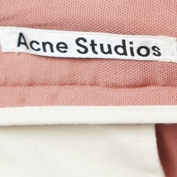 Pre Owned Acne Studios Pink Cotton Pleated Trousers M