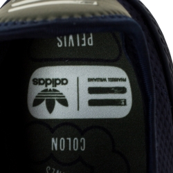 Pre Owned Pharrell Williams x Adidas Navy Blue Cotton Knit PW Tennis Hu Sneakers Size 46