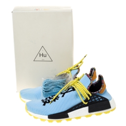 Pre Owned Pharrell x Adidas HU NMD Blue Cotton Knit Clear Sky - Inspiration Pack Sneakers Size 46