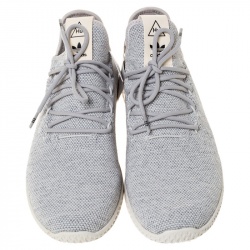 Pre Owned Pharrell Williams x Adidas Grey Cotton Knit PW Tennis Hu Sneakers Size 46