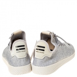 Pre Owned Pharrell Williams x Adidas Grey Cotton Knit PW Tennis Hu Sneakers Size 46