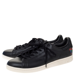 Pre Owned Adidas Stan Smith CNY Black Leather Year Of The Rooster Sneaker Size 46